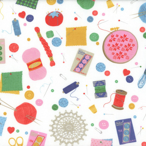 Riley Blake Fabrics Hand Made Damask Love Notions Cloud