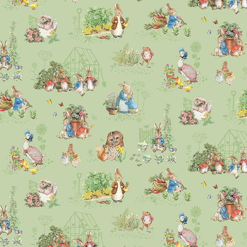 Riley Blake Fabrics Flannel Peter Rabbit & Friends Beatrix Potter Characters Fern