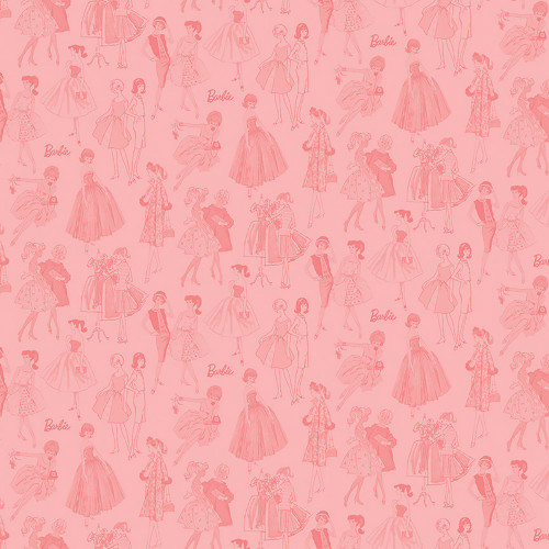 Riley Blake Fabrics Barbie Vintage Tonal Pink