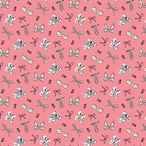 Riley Blake Fabrics Barbie Vintage Bows Pink