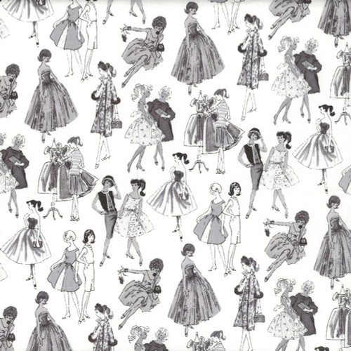 Riley Blake Fabrics Barbie Vintage Tonal White