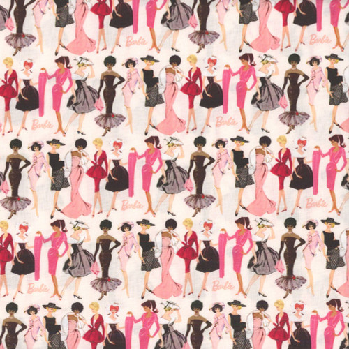Riley Blake Fabrics Barbie Vintage Fashion Blush
