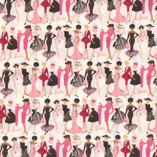 Riley Blake Fabrics Barbie Vintage Fashion Blush