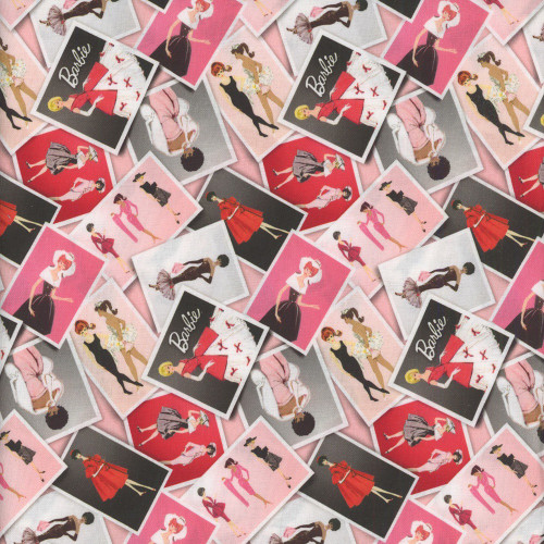 Riley Blake Fabrics Barbie Vintage Photos Pink