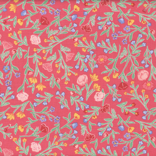 Riley Blake Fabrics Simple Pleasures American Jane Scattered Vine Raspberry