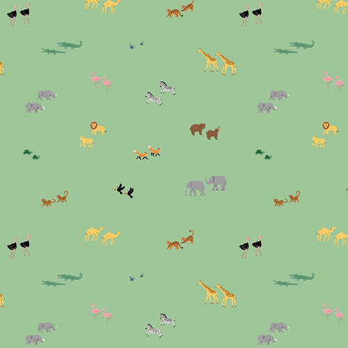 Riley Blake Fabrics Two by Two Noahs Ark Cayla Naylor Perfect Pairs Green