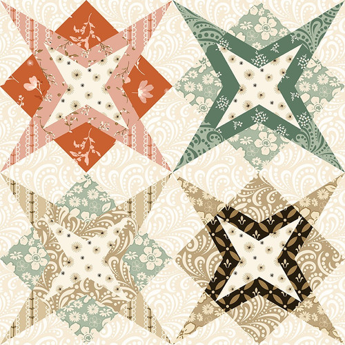 Riley Blake Fabrics Morning Latte Star Cheater Print Multi