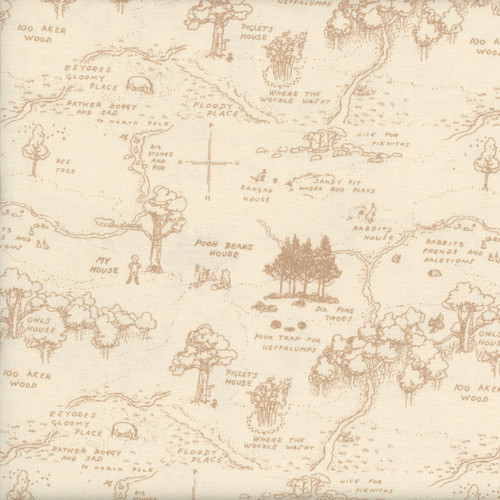 Riley Blake Fabrics Winnie the Pooh Map Cream
