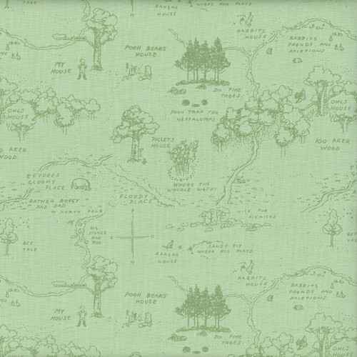 Riley Blake Fabrics Winnie the Pooh Map Green