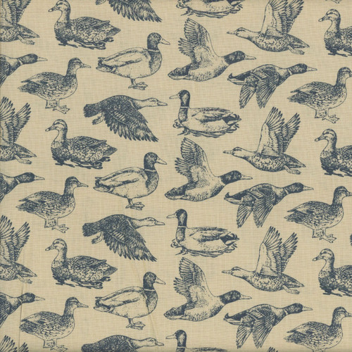 Riley Blake Fabrics Plaid-Venture Club Ducks Tan