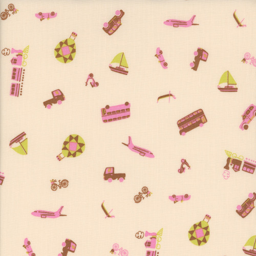 Riley Blake Fabrics The Genesis of a Journey Modes of Travel Cream