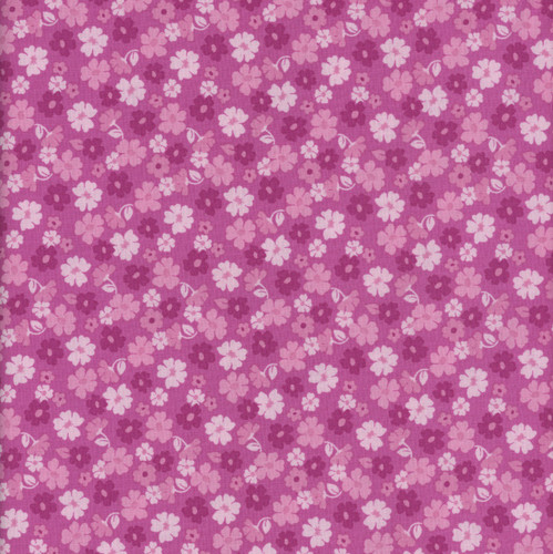 Riley Blake Fabrics Zinnias Lila Tueller Tossed Flowers Purple