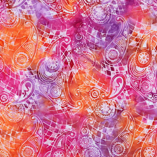 Riley Blake Fabrics Batiks Splatter Karen Gibbs Coral Fiesta