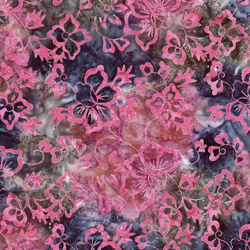 Riley Blake Fabrics Batiks Radiant Flourish Raspberry Nightshade