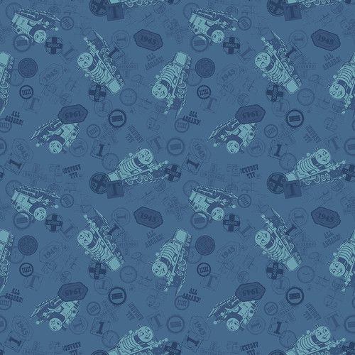 Riley Blake Fabrics Thomas & Friends Thomas the Tank Engine 80th Anniversary Tonal Toss Denim