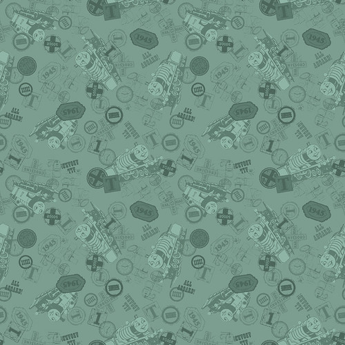 Riley Blake Fabrics Thomas & Friends Thomas the Tank Engine 80th Anniversary Tonal Toss Green