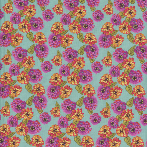 Riley Blake Fabrics Zinnias Lila Tueller Zinnias Lila Tueller Aqua