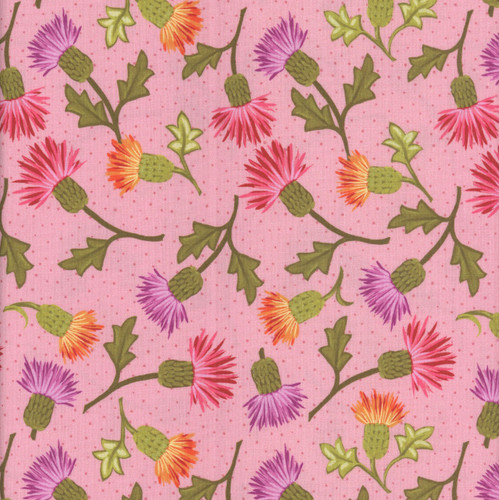Riley Blake Fabrics Zinnias Lila Tueller Thistles Pink