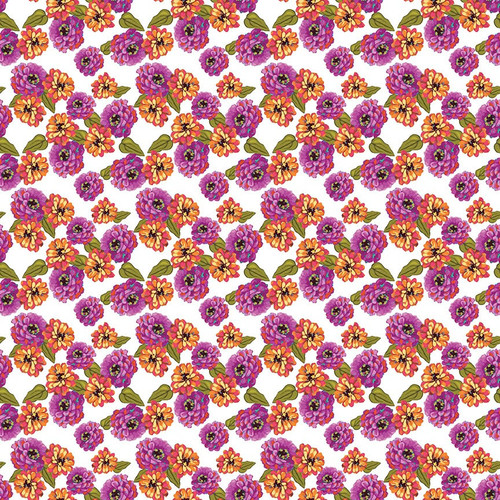 Riley Blake Fabrics Zinnias Lila Tueller Zinnias Lila Tueller White