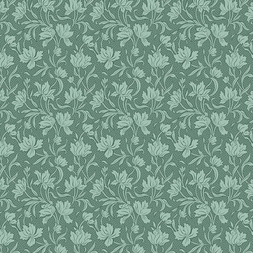 Riley Blake Fabrics Liberty Craft Garden Craft Blooms Teal Green
