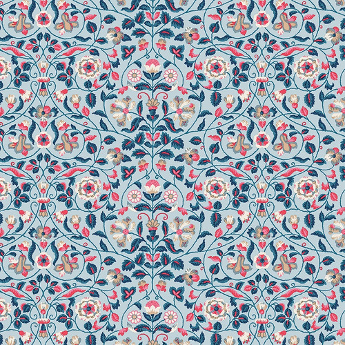 Riley Blake Fabrics Liberty Craft Garden Tapestry Trail Blue Green