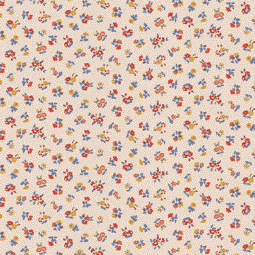 Riley Blake Fabrics Liberty Floral Nostalgia Flora Beatrice Cream Red Yellow