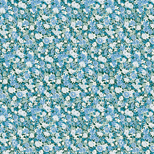 Riley Blake Fabrics Liberty Floral Nostalgia Isly Garden Blue