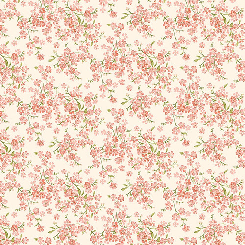 Riley Blake Fabrics Liberty Floral Nostalgia Forget-Me-Not Trail Pink