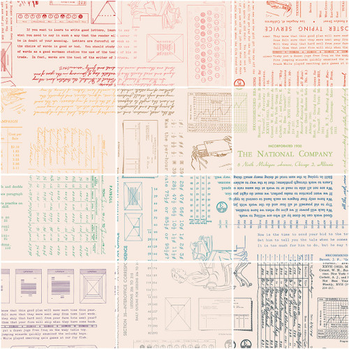 Riley Blake Fabrics TYPE/ography Lori Holt 10 Inch Stacker Squares Background Prints, 42 Pcs.