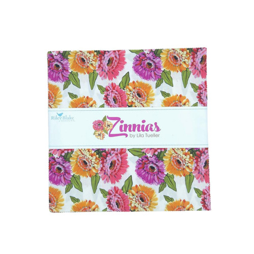 Riley Blake Fabrics Zinnias Lila Tueller 10 Inch Stacker Squares, 42 Pcs.