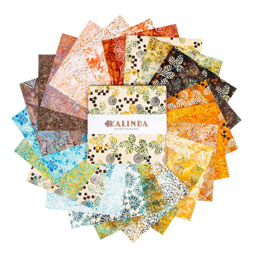 Riley Blake Fabrics Kalinda Batiks Pat Fryer Villa Rosa 10 Inch Stacker Squares, 42 Pcs.