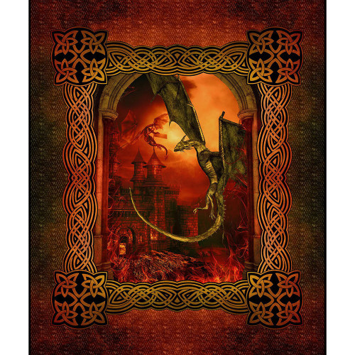 In The Beginning Fabrics Dragons Flame Dragon Panel 36x44