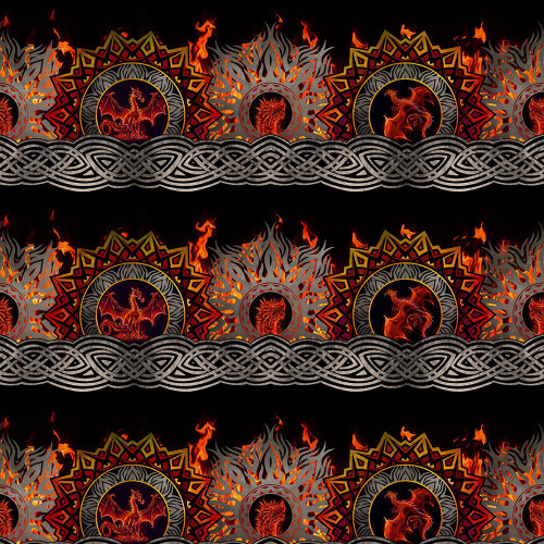 In The Beginning Fabrics Dragons Onyx Dragon Stripe