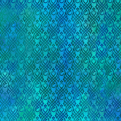 In The Beginning Fabrics Dragons Blue Fury Ocean Scroll