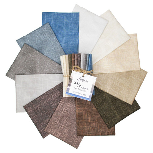Hoffman Fabrics 24-7 Twenty Four Seven Linen 12 Fat Quarters Industrial