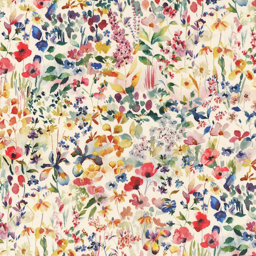 Liberty Fabrics Multi Bright Cream Yellow Felda Wild Flowers Tana Lawn