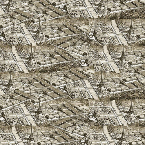 Blank Quilting Fabrics Paris Nights Sepia Map