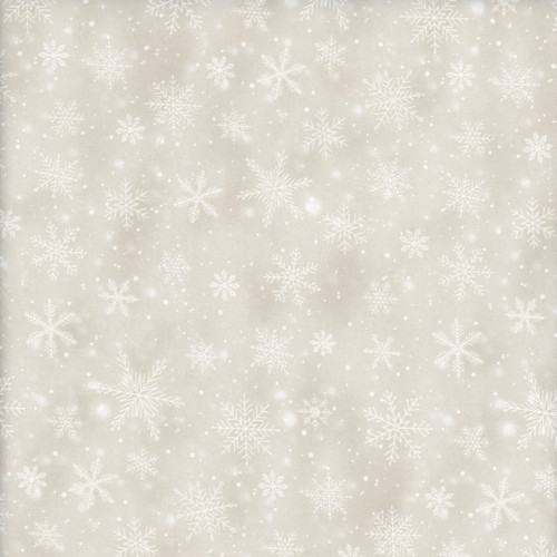 Timeless Treasures Fabrics Winter Wonderland Katie Hennagir Natural Cream Snowflakes