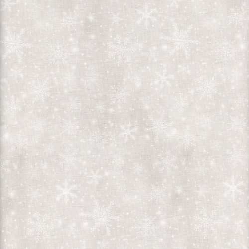 Timeless Treasures Fabrics Winter Wonderland Flannel Katie Hennagir Natural Cream Snowflakes