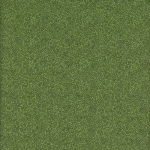 Henry Glass Fabrics A Kitty For Christmas Green Monotone Leaf