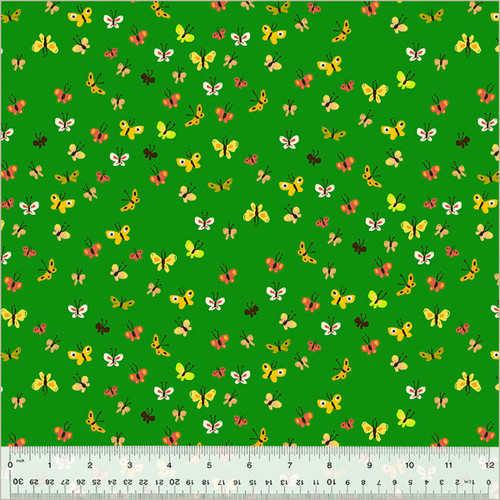 Windham Fabrics Heather Ross Studio Edit Green Butterflies