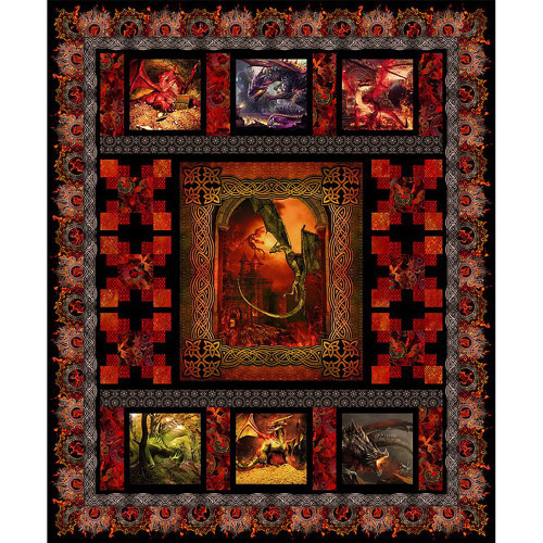 In The Beginning Fabrics Dragons  Quilt Kit