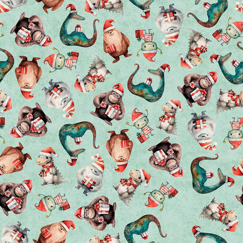Quilting Treasures Fabrics Gotta Have It Novelties Seafoam Green Christmas Monsters