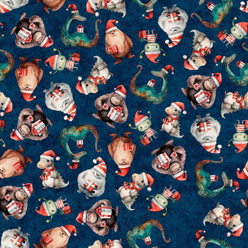 Quilting Treasures Fabrics Gotta Have It Novelties Navy Blue Christmas Monsters
