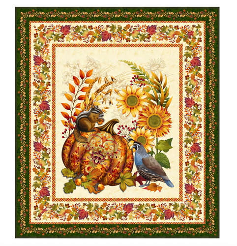 Studio E Fabrics Pumpkin Glory Fall Panel Throw Quilt Kit