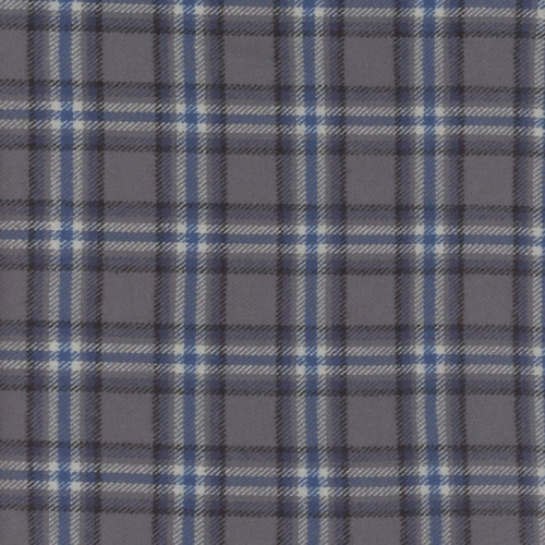 Marcus Fabrics Cool Blues Primo Plaid Flannel Grey Primo Plaids: Cool Blues