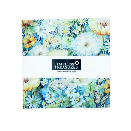 Timeless Treasures Fabrics Floral Forest Whisper Layer Cake 10 Inch Squares