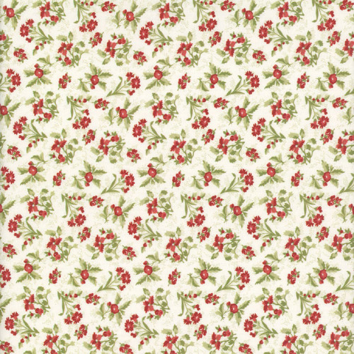 Clothworks Fabrics Katie Pertiet Red Cream Holiday Nostalgia Ditsy Floral