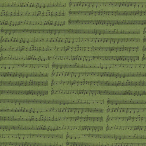 Clothworks Fabrics Katie Pertiet Olive Green Holiday Nostalgia Music