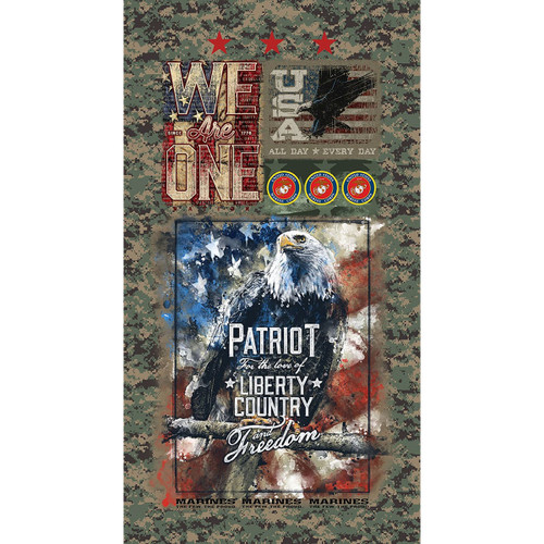 Benartex Fabrics Sykel Military Armed Services Marines Panel